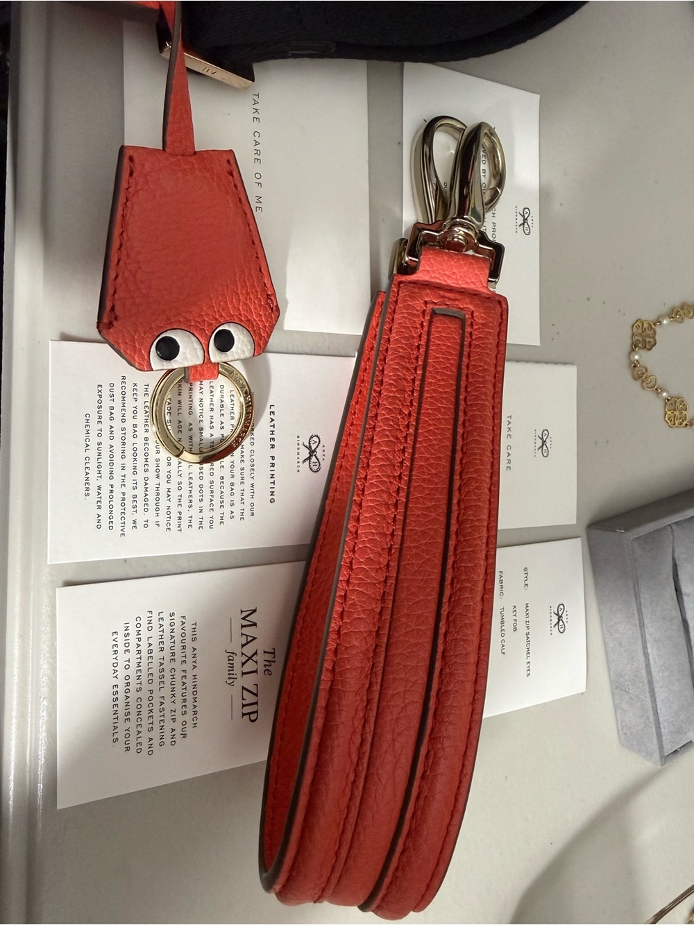 NEW $1400 Anya Hindmarch leather large Coral Crossbody Bag meswith Tassel Detail - Picture 3 of 12